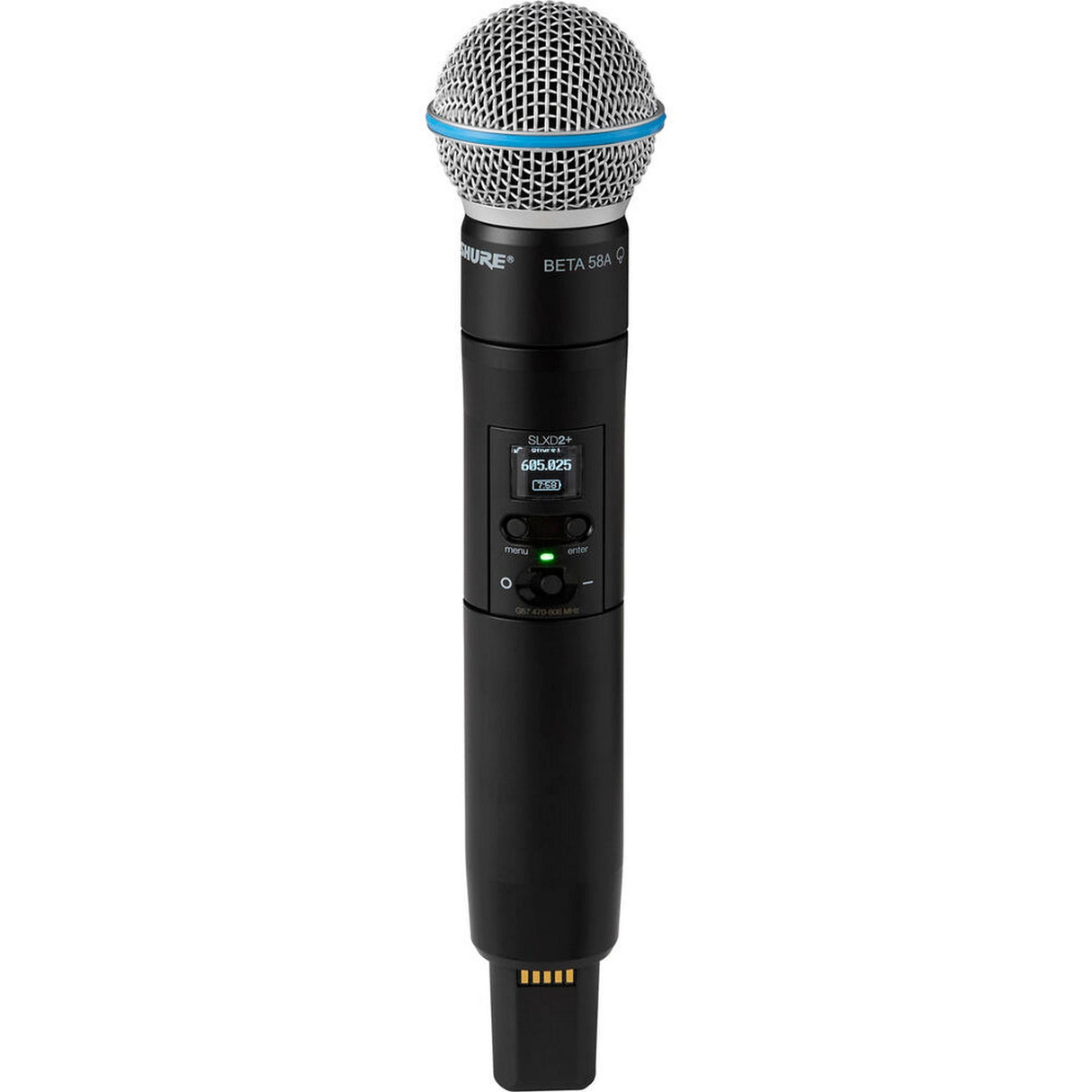 Shure SLXD2+ TAA Compliant Digital Wireless Handheld Transmitter with Beta 58A Supercardioid Capsule (G57 Band)