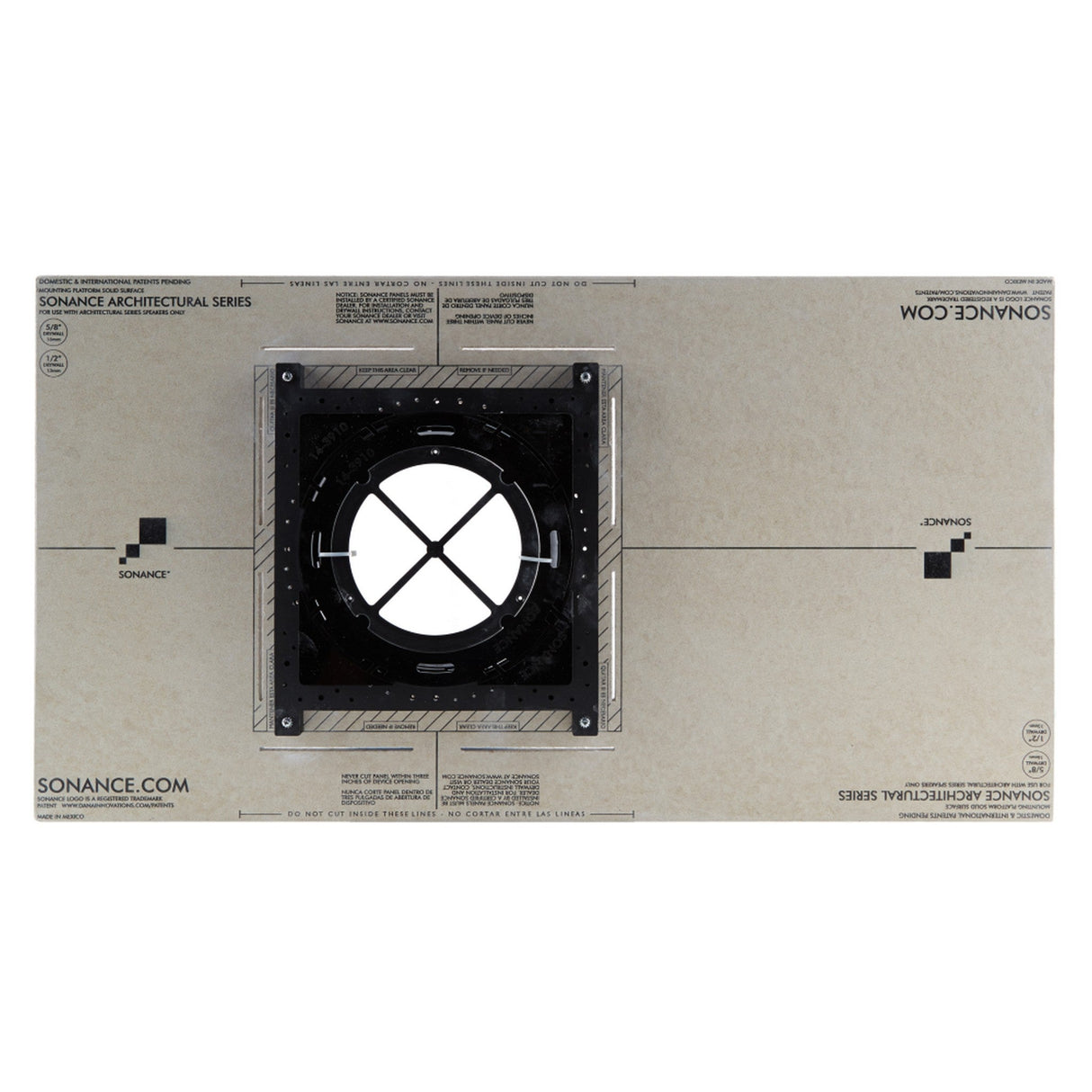 Sonance Architectural Series Gypsum Mounting Platform Medium - 5/8-inch, Round & Square