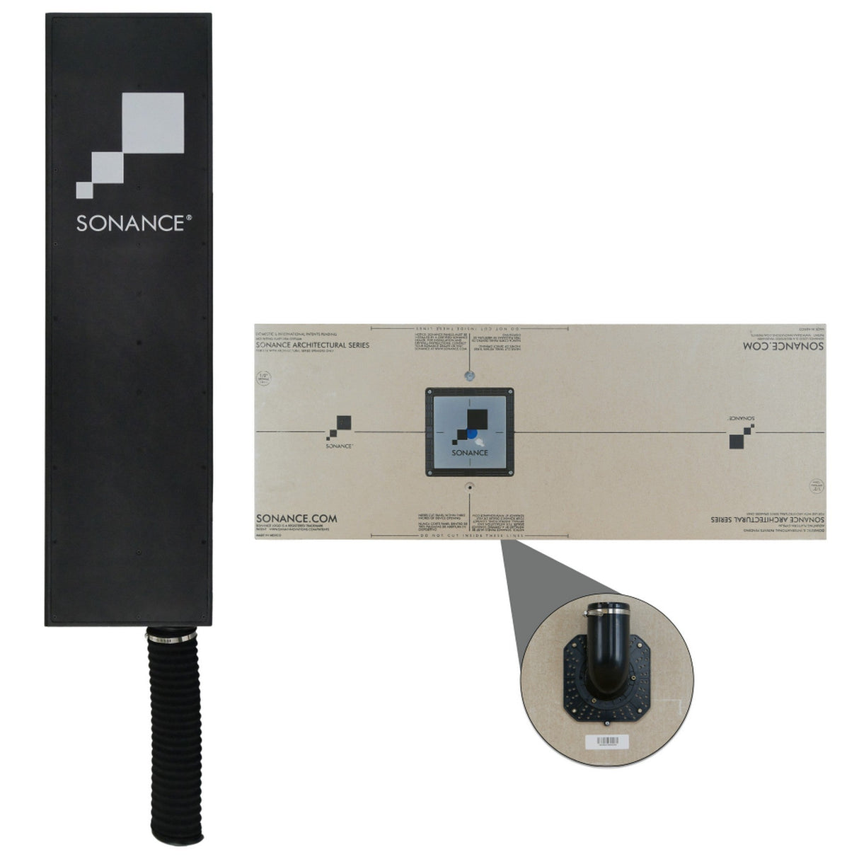 Sonance THINLINE Bandpass BPS6 TL Subwoofer and THINLINE Gypsum Mounting Platform Bundle - 1/2 inch Gypsum Platform,