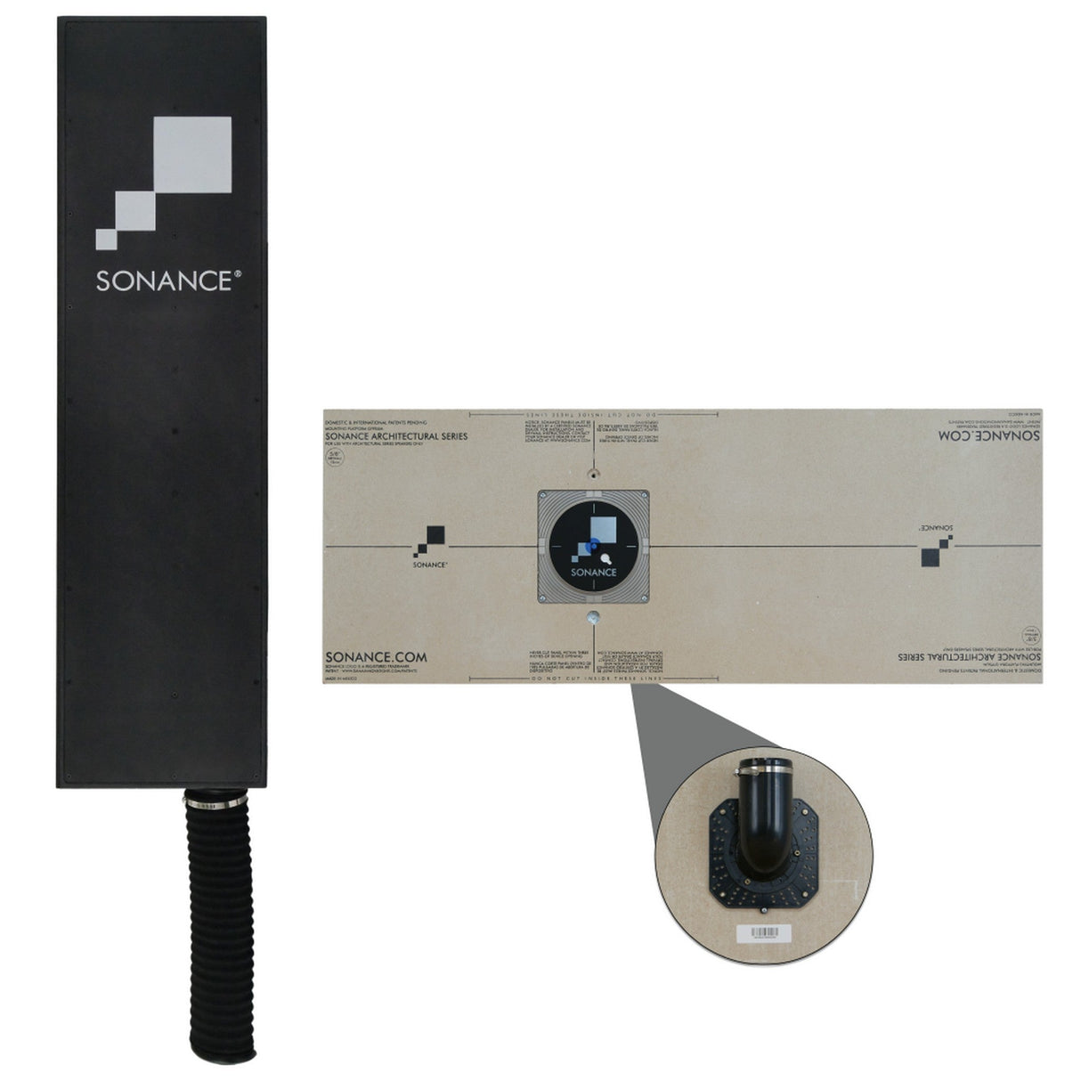 Sonance THINLINE Bandpass BPS6 TL Subwoofer and THINLINE Gypsum Mounting Platform Bundle - 5/8 inch Gypsum Platform,