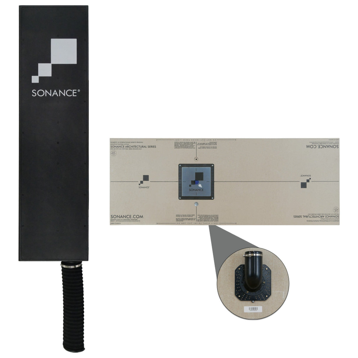 Sonance THINLINE Bandpass BPS6 TL Subwoofer and THINLINE Gypsum Mounting Platform Bundle - 5/8 inch Gypsum Platform,