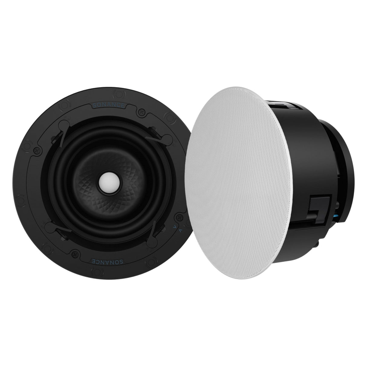 Sonance VX Series 6-Inch Round In-Ceiling Speaker with White Micro Trim Grille Pair - VX66R