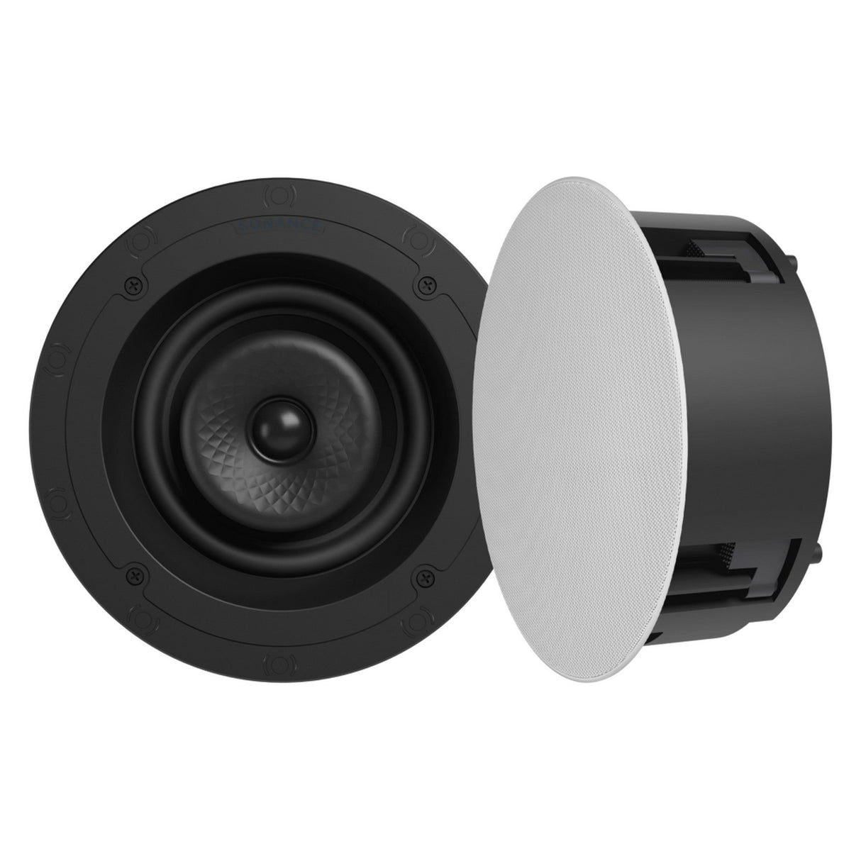 Sonance VX Series 6-Inch Round In-Ceiling Speaker with White Micro Trim Grille Pair - VX60R