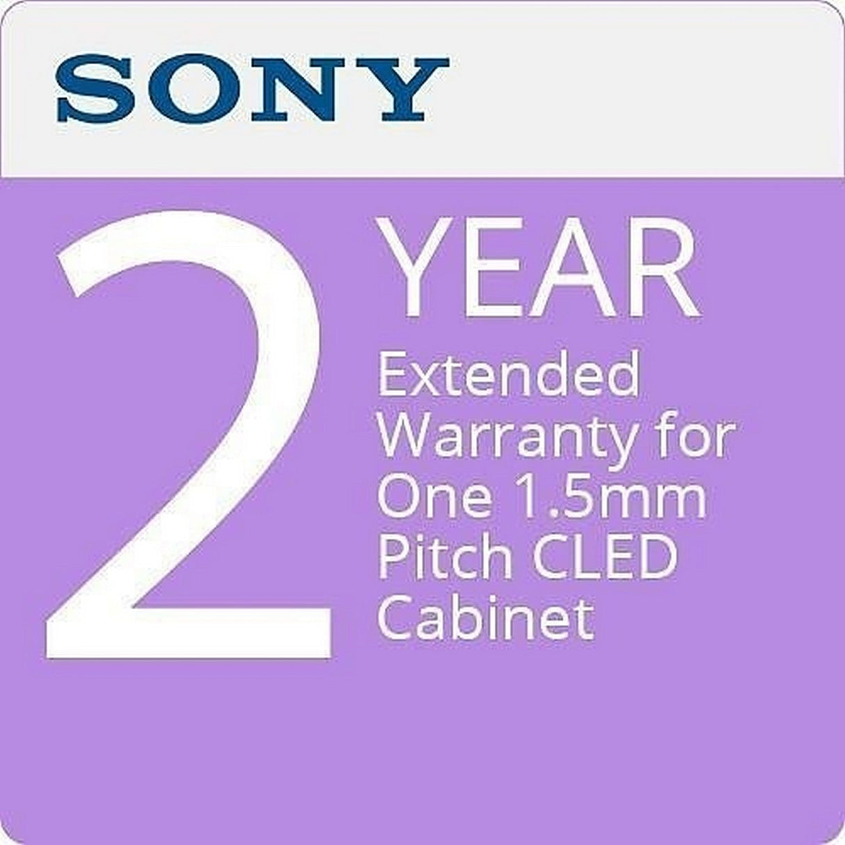 Sony Pro 2 Year Extended Warranty for CLED Cabinets - Single 1.5mm Pitch CLED Cabinet