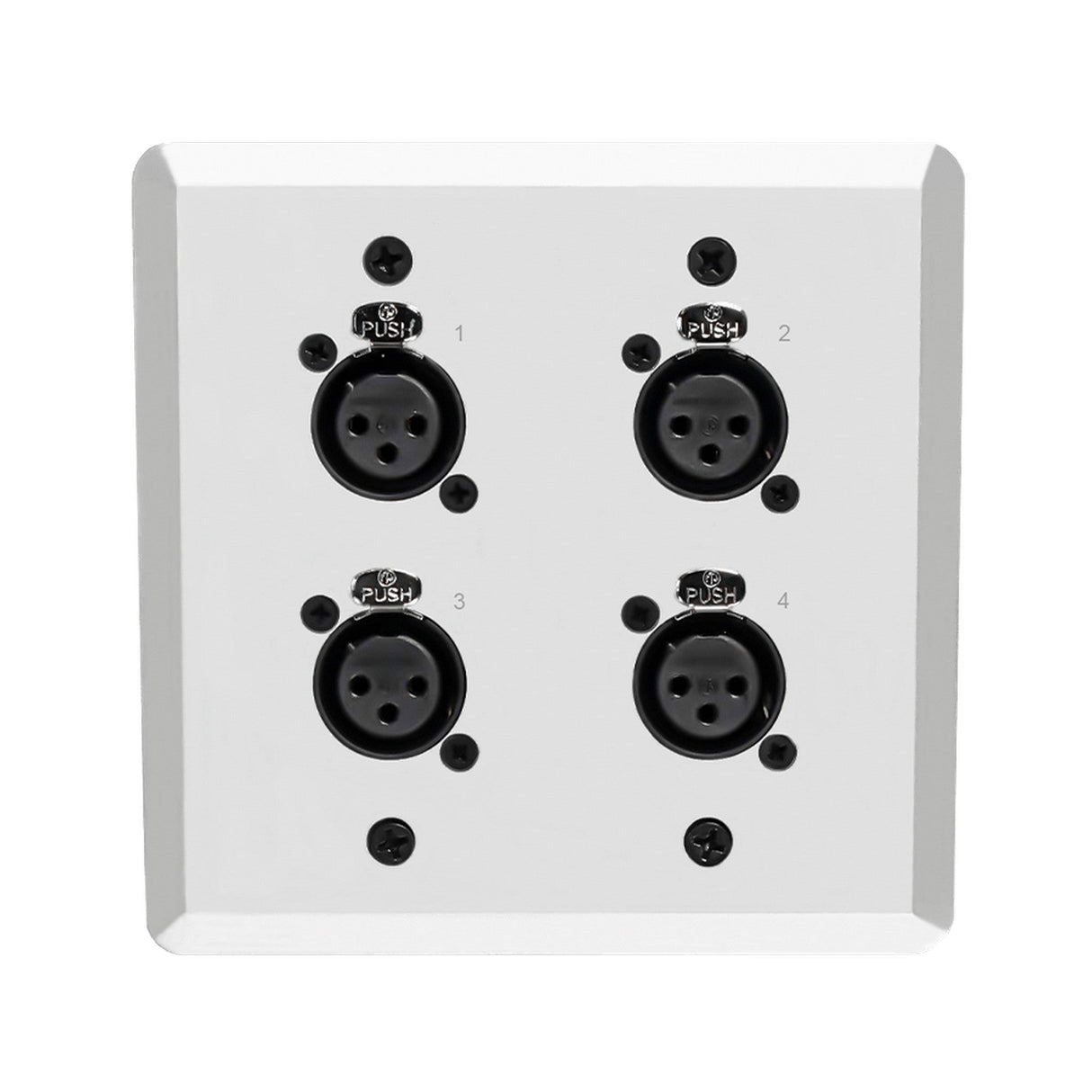 SoundTools WallCAT 2 Gang Wall Panel with 4 Female and 4 Male XLR to RJ45 - White