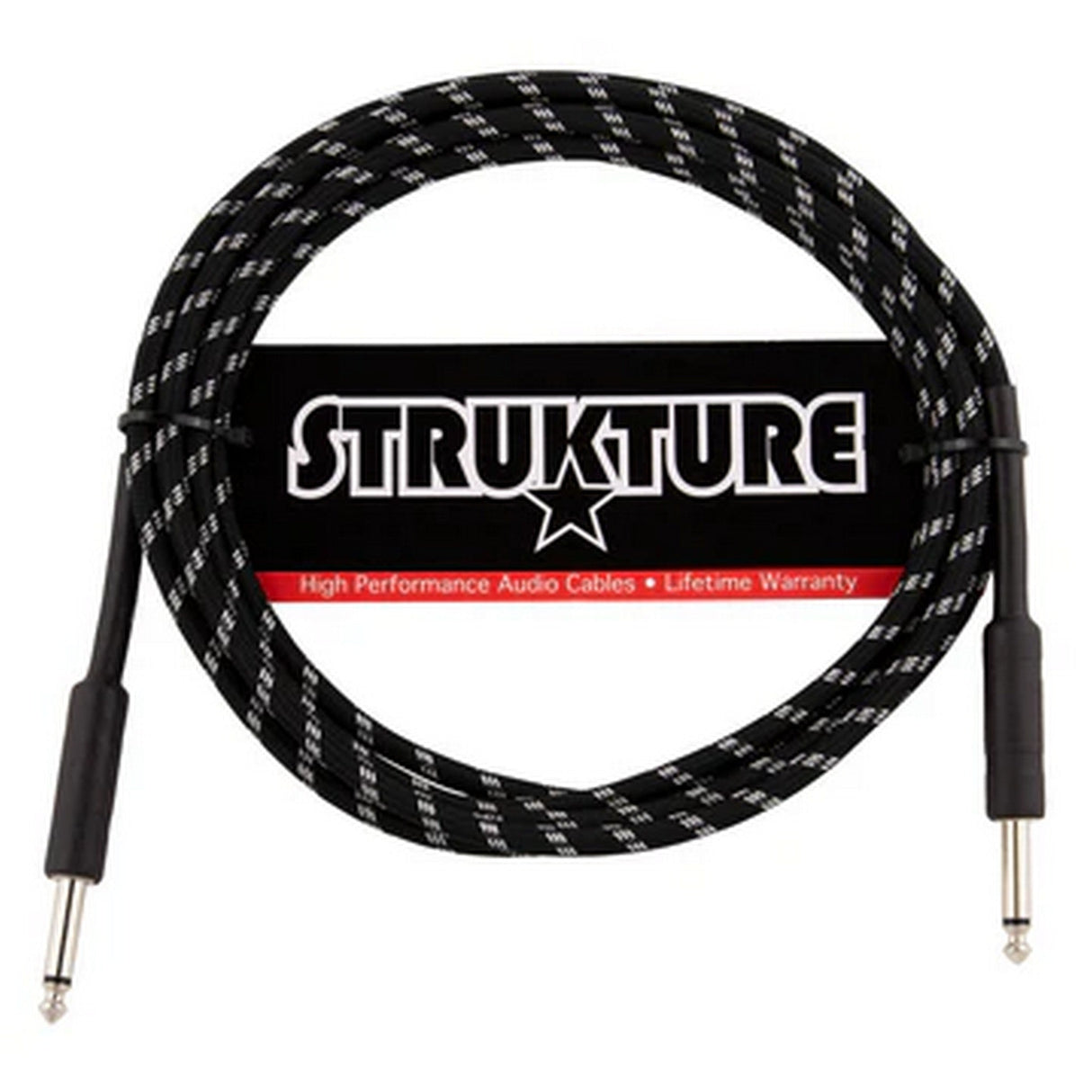 Strukture Vintage Instrument Cable - Black/Silver / 10-feet / Straight
