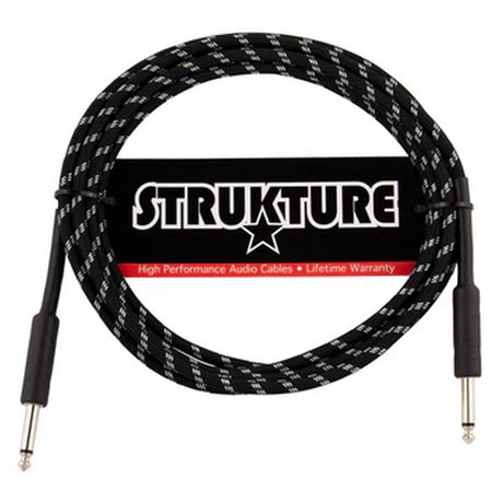 Strukture Vintage Instrument Cable - Black/Silver / 10-feet / Straight