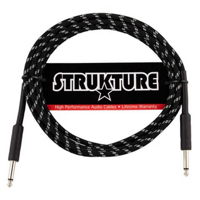 Strukture Vintage Instrument Cable - Black/Silver / 10-feet / Straight