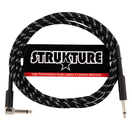 Strukture Vintage Instrument Cable - Black/Silver / 10-feet / Right Angle