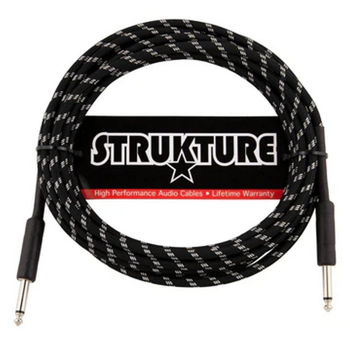 Strukture Vintage Instrument Cable - Black/Silver / 18.6-feet / Straight