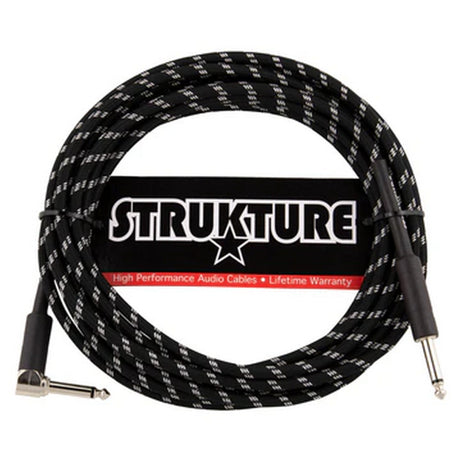 Strukture Vintage Instrument Cable - Black/Silver / 18.6-feet / Right Angle