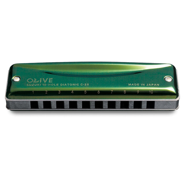 Suzuki C-20 Olive 10-Hold Diatonic Harmonica - Ab