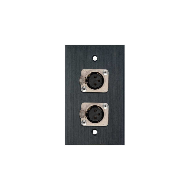 TecNec WPBA-1116 3 Pin XLR Female 1 Gang Wall Plate Black Anodized