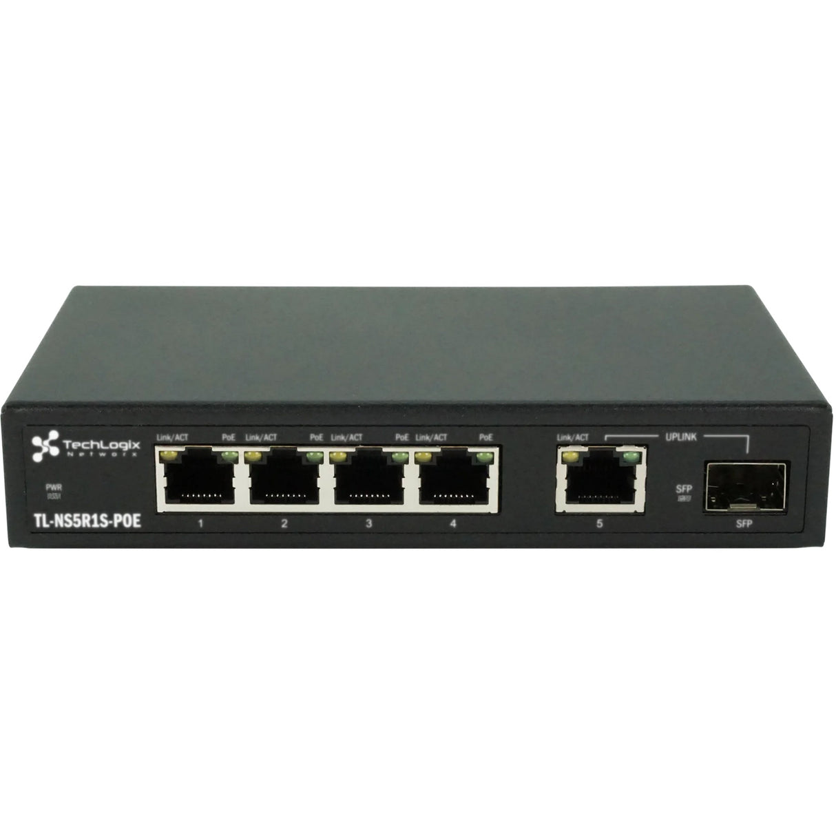 TechLogix Networx TL-NS5R1S-POE 1G Network Switch with 5 RJ45 and 1 SFP, 30W PoE+