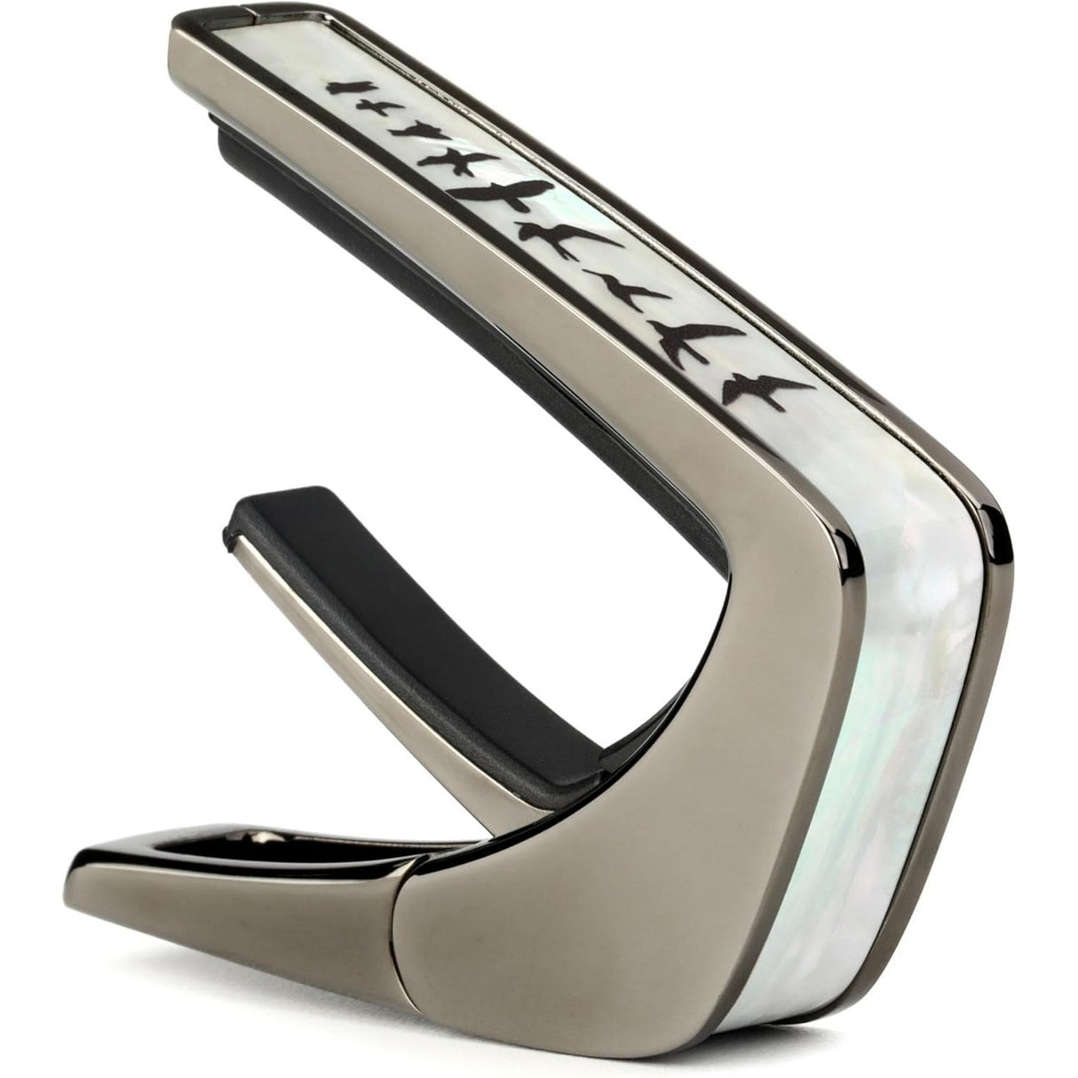 Thalia TH-CB201-08 Deluxe Series Guitar Capo Black Chrome Birds on Pearl Finish