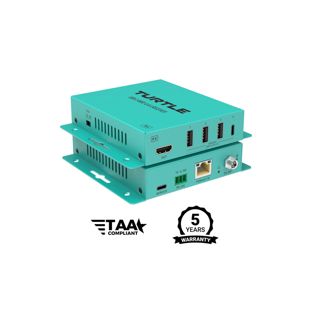 Turtle AV USB-C 4K60 4:4:4 and USB 2.0 Extender Kit