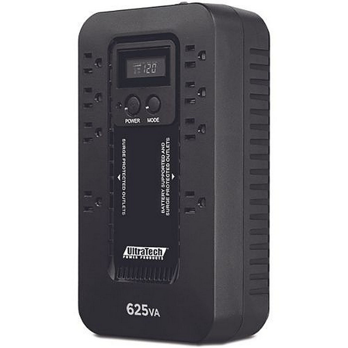 UltraTech 0E-625V8LCD2 650VA/390W Battery Backup Compact UPS with 8-Outlets