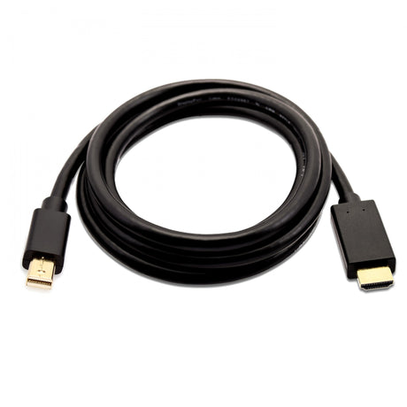 V7 V7MDP2HD-02M-BLK-1E Mini DisplayPort 1.2 to HDMI 1.4 Male 21.6 Gbps 4K UHD Cable 6.6-Foot Black