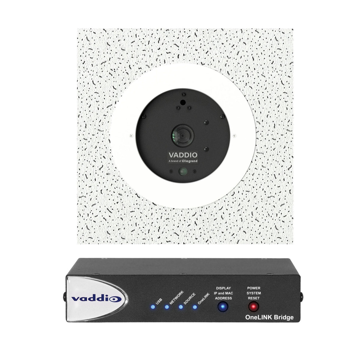 Vaddio DocCAM 4K HDBT Ceiling Camera with Standard, OneLINK HDMI, or OneLINK Bridge System