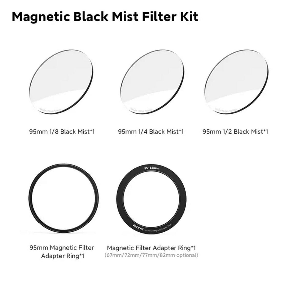 Vaxis VFX 95mm Magnetic Black Mist Filter Kit