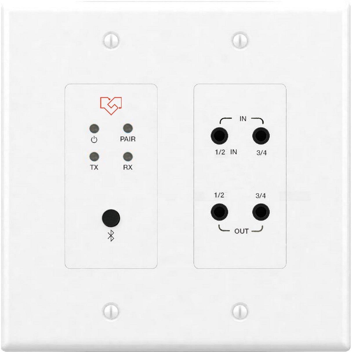 VigilLink Dante Bluetooth Wall Plate with 3.5mm Audio In/Out