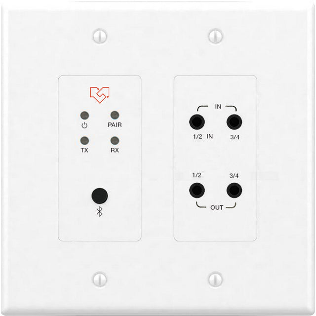 VigilLink Dante Bluetooth Wall Plate with 3.5mm Audio In/Out