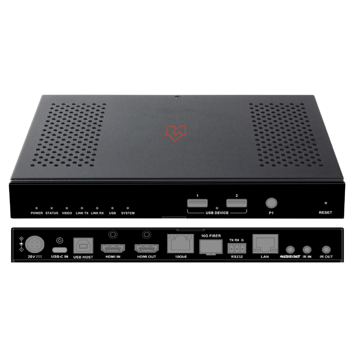 VigilLink SDVoE Transceiver Over Copper/Fiber with Switching USB-C/VIDEO/USB 2.0 and HDMI Inputs