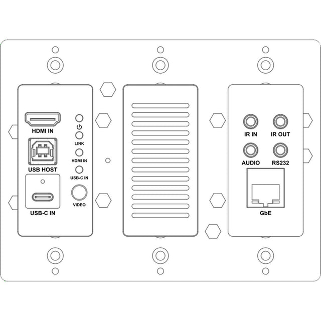 VigilLink USA Wall Plate AV Signal Transmitter with HDMI and USB-C