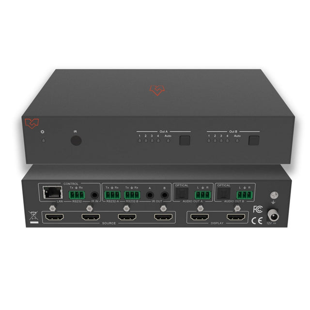 VigilLink HDMI 4x2 Matrix Switch with 4K HDR and Audio Extraction