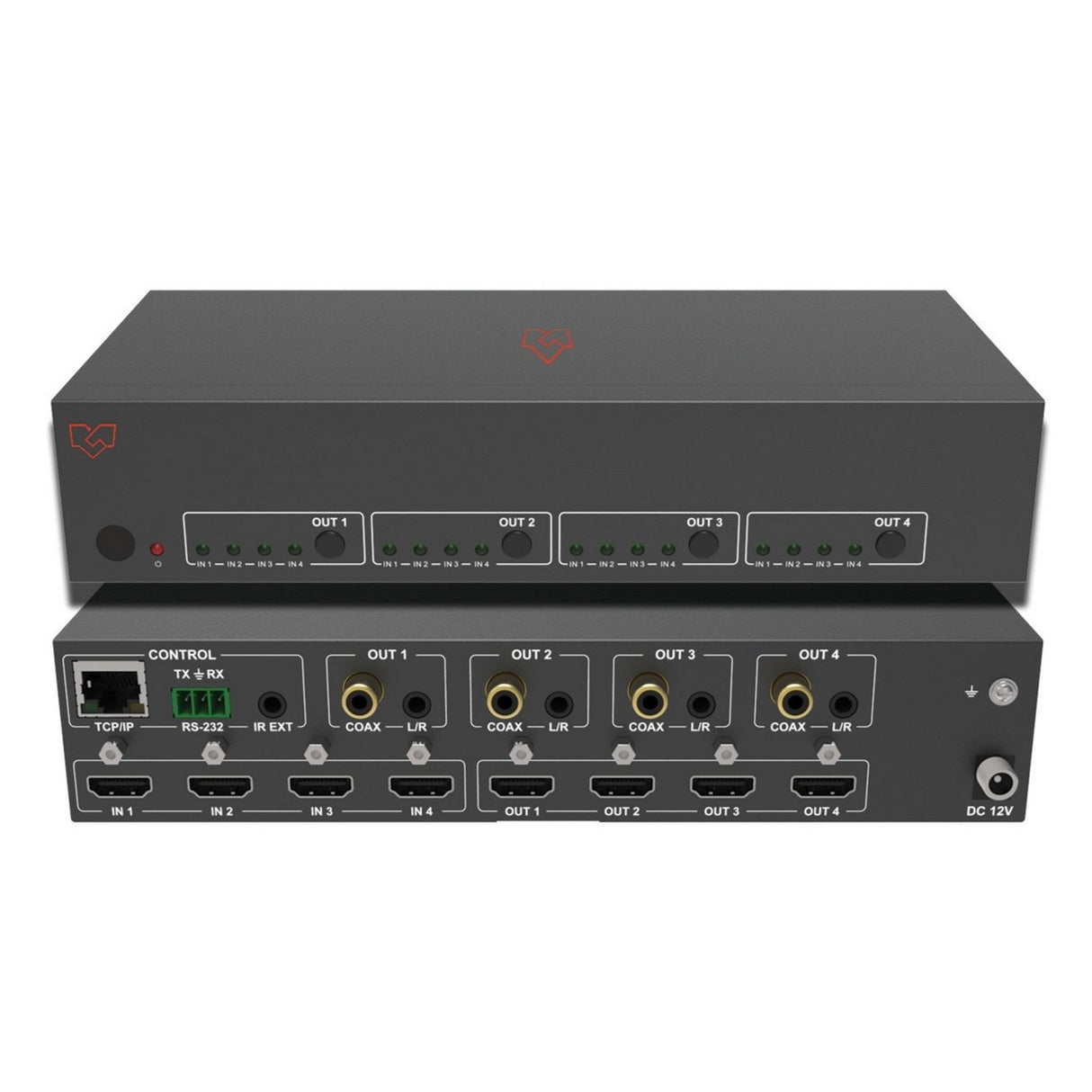 VigilLink 4x4 HDMI 2.0 Matrix with 4K to 1080P Downscaling and Display Control 18Gbps