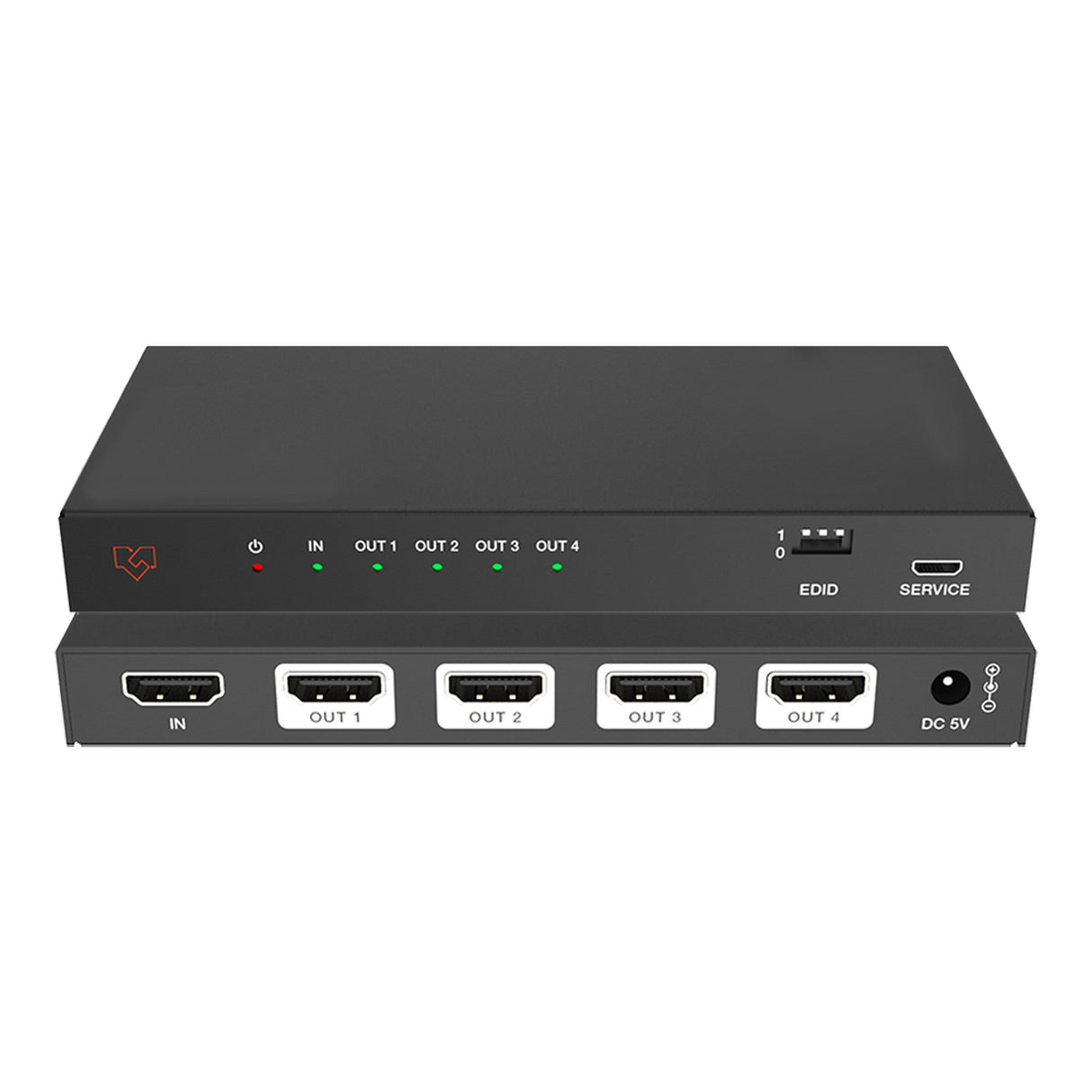 VigilLink 48Gbps 1x4 HDMI 2.1 Distribution Amplifier with Audio De-embedder