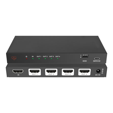 VigilLink 48Gbps 1x4 HDMI 2.1 Distribution Amplifier with Audio De-embedder