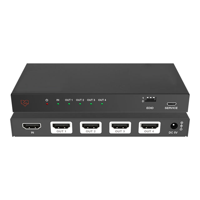 VigilLink 48Gbps 1x4 HDMI 2.1 Distribution Amplifier with Audio De-embedder