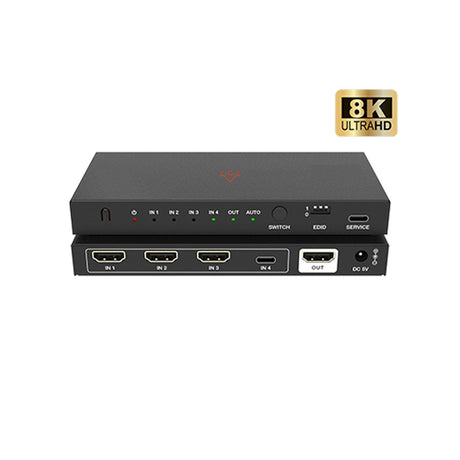 VigilLink 4x1 HDMI 2.1 Switcher with USB-C/8K 60Hz Support
