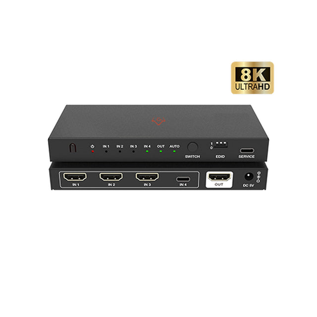 VigilLink 4x1 HDMI 2.1 Switcher with USB-C/8K 60Hz Support