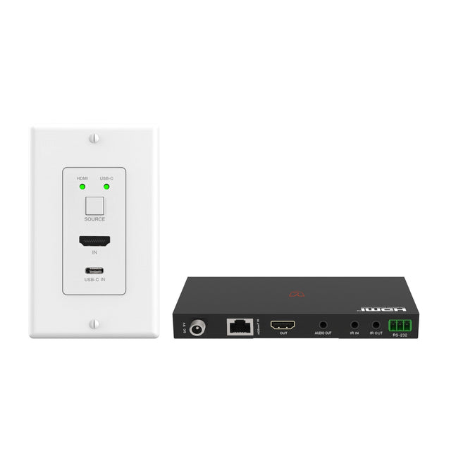 VigilLink 2x1 HDBaseT 2.0 4k 4:4:4 USB-C/HDMI Gang Wall Plate White