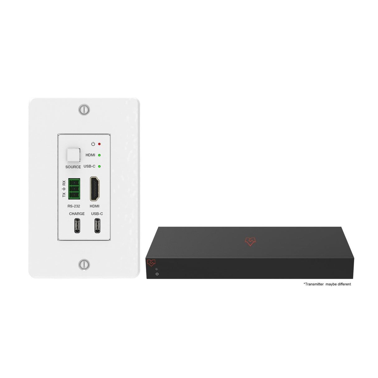 VigilLink 2x1 Wall Plate HDMI/USB-C Switcher/Transmitter/Receiver Kit