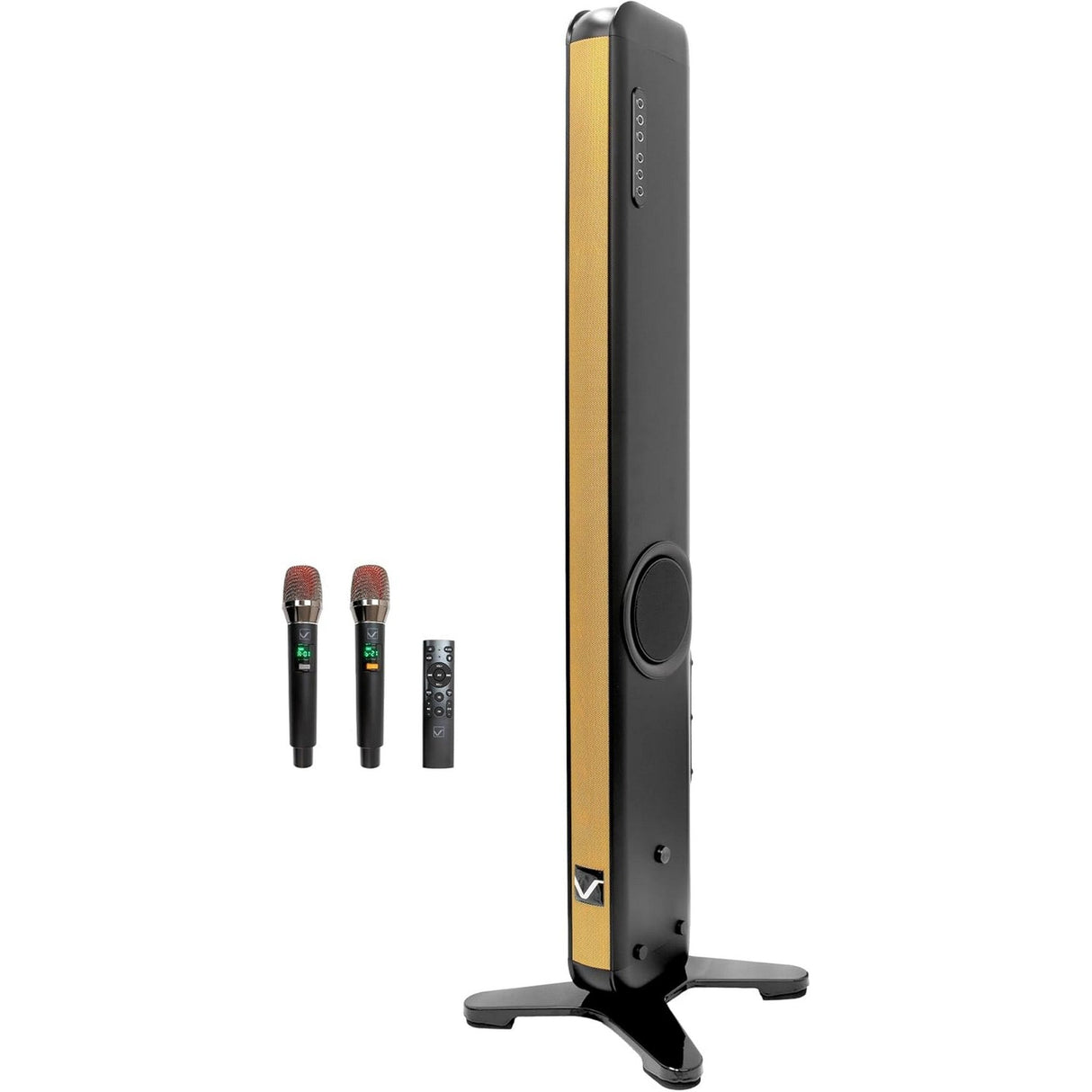 VocoPro Aura Singer 100W Tower Karaoke System with Wireless Mics