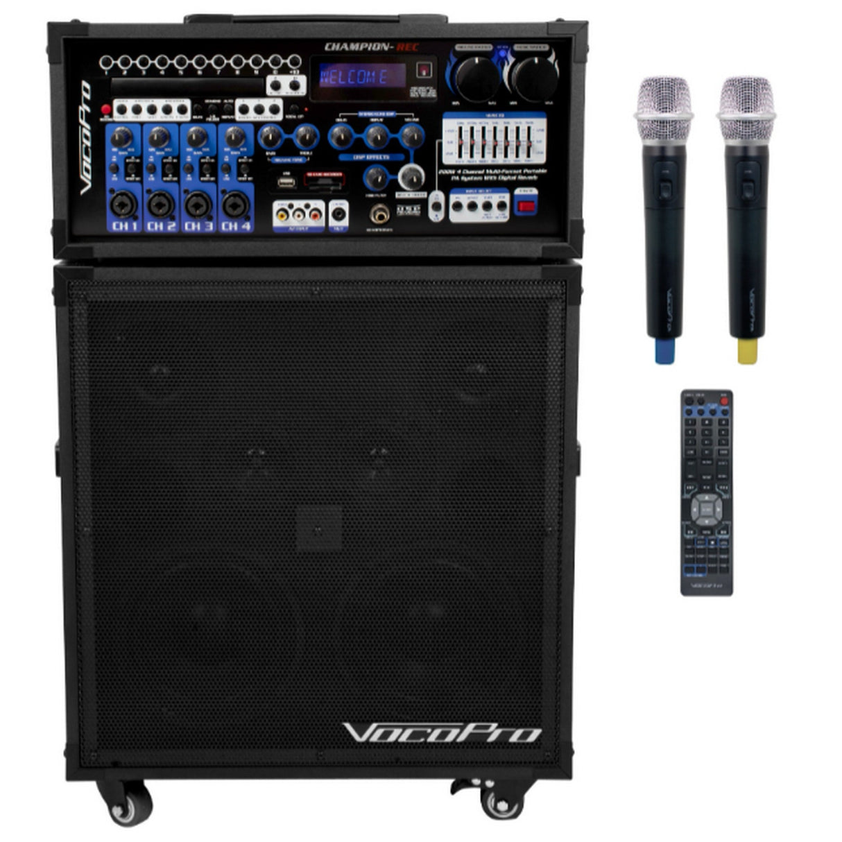 VocoPro Champion-Rec-BT Wireless 200W Portable Karaoke PA System