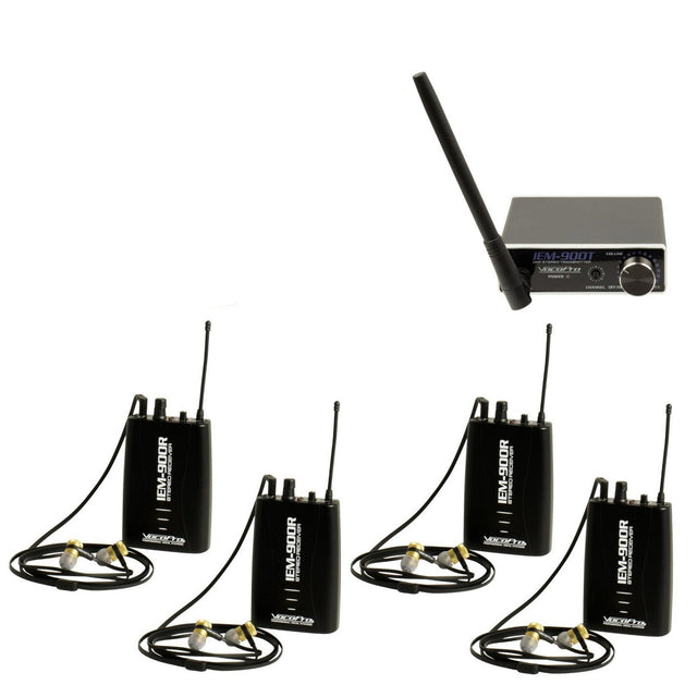 VocoPro IEM-900-ST4 Wireless Assistive Listening System 4 Receivers/1 Transmitter