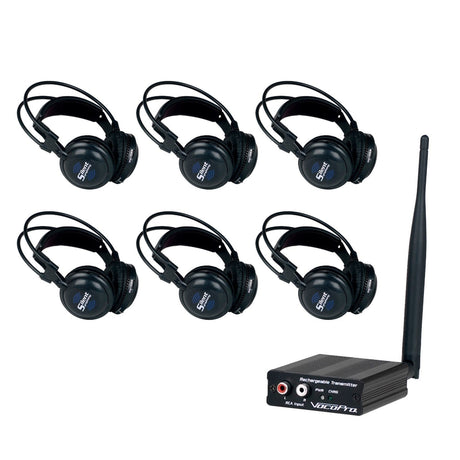 VocoPro Silent-Party-106 Silent Event Package 1 Transmitter/6 Headphone Receivers