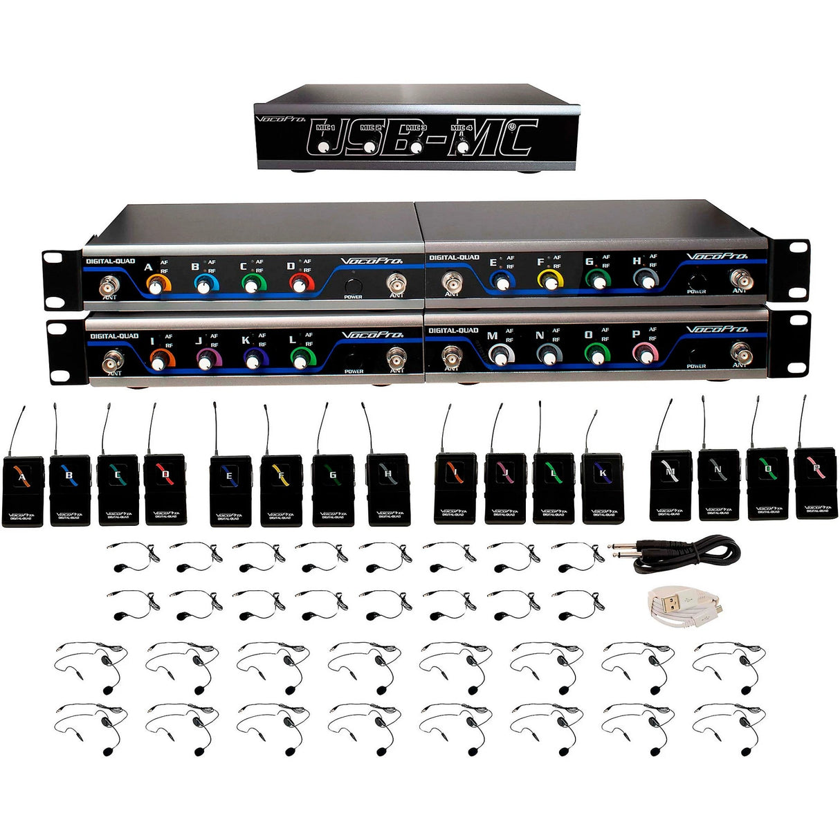 VocoPro 16-Channel Digital UHF Wireless Vocal Headset Mic System