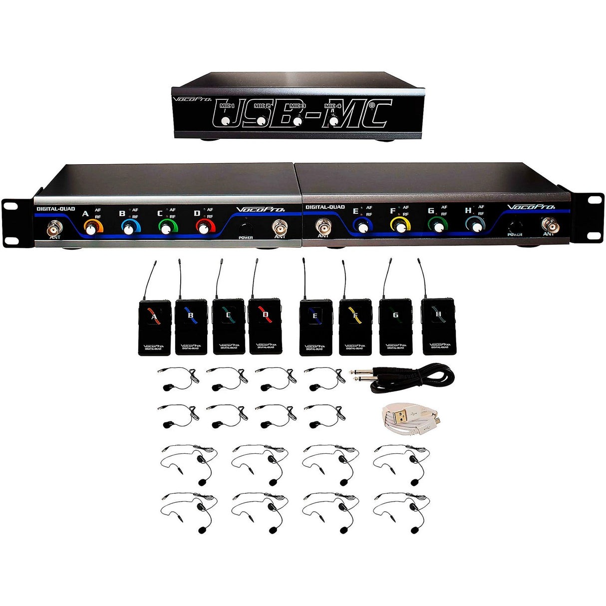 VocoPro 8-Channel Digital UHF Wireless Vocal Headset Mic System