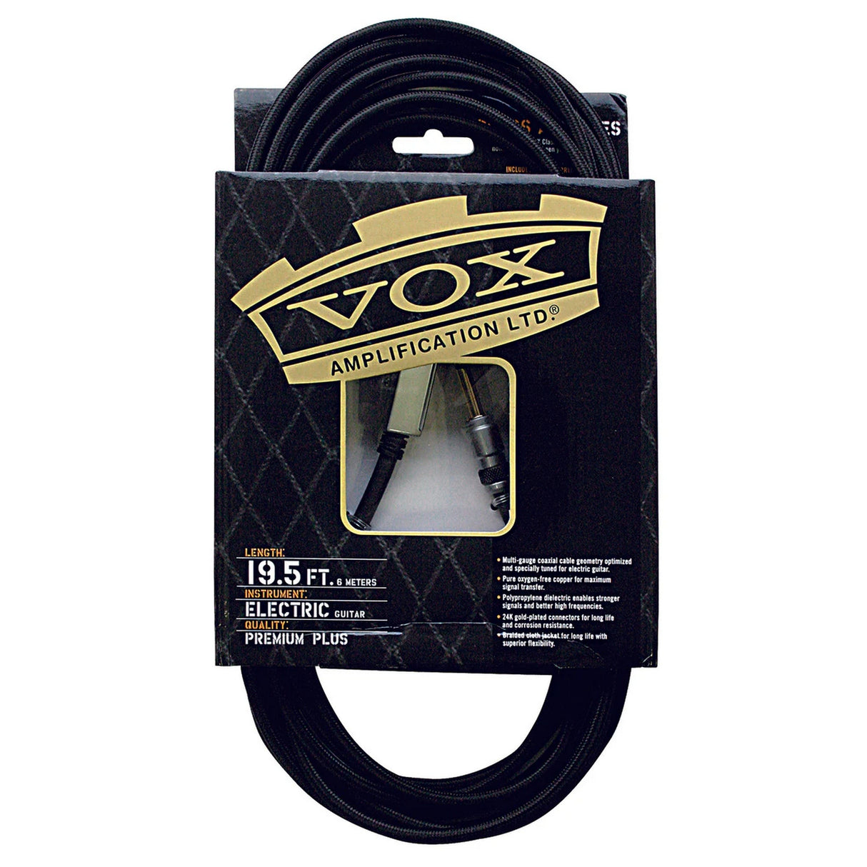 VOX Class A Straight / Angled 1/4 TS to Guitar Cable, 13-Feet