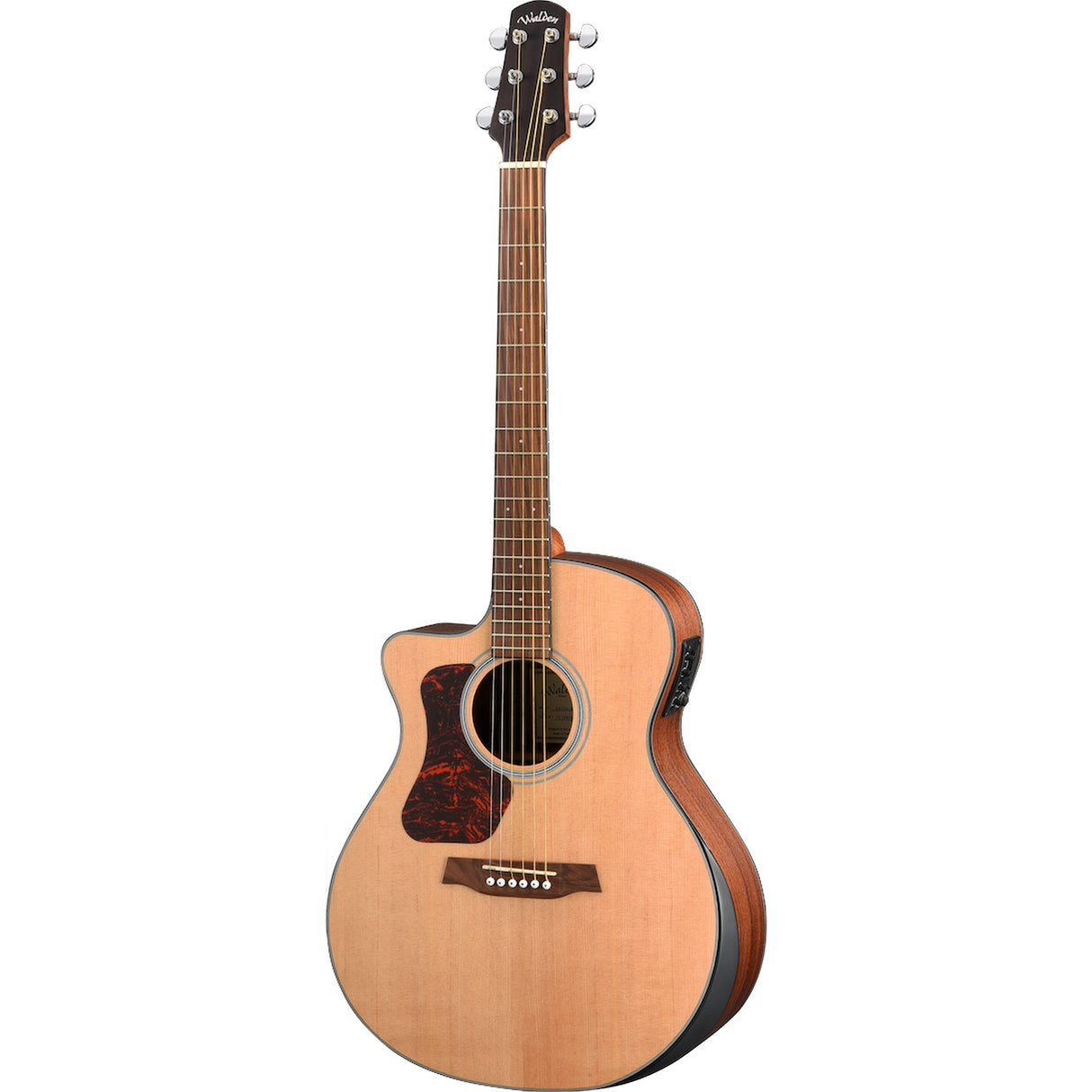 Walden G550RCEL/W Natura 500 Left-Handed Armrest Grand Auditorium Cutaway Acoustic-Electric Guitar, Open Pore Satin Natural Finish
