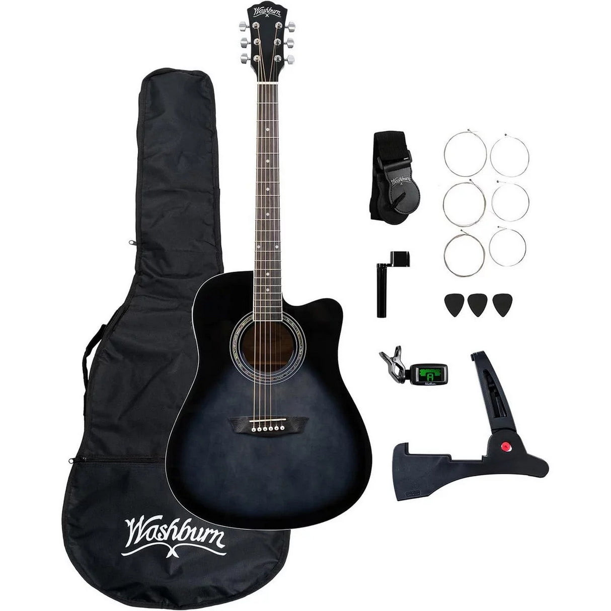 Washburn WA90CETBB Acoustic-Electric Guitar Pack