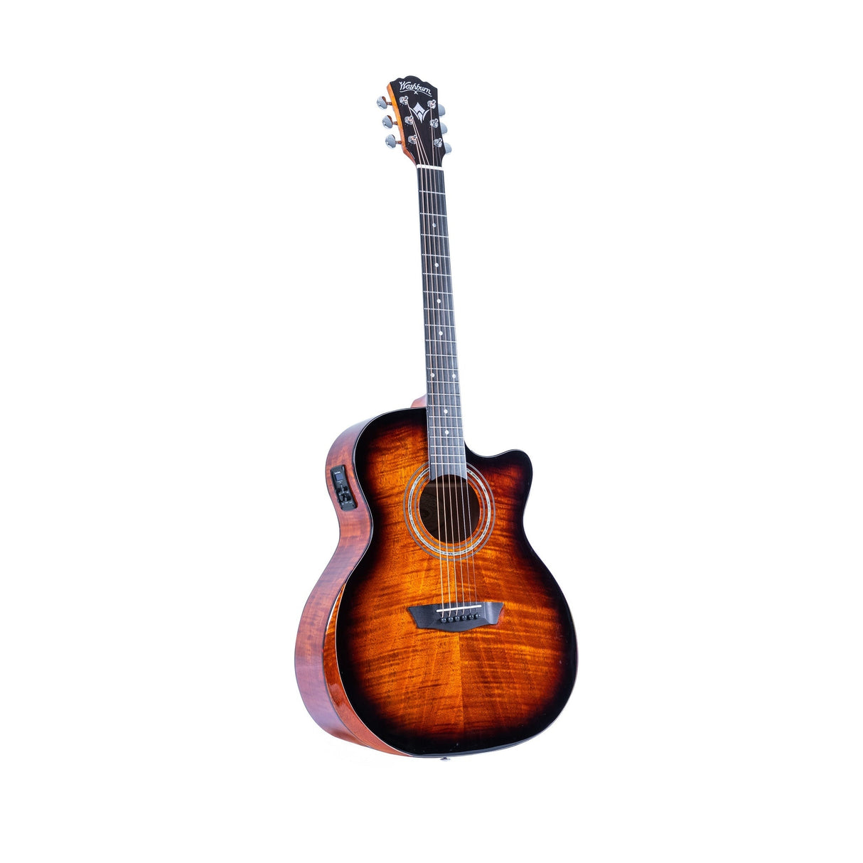 Washburn WCG12FCE Comfort Series Grand Auditorium Acoustic-Electric Guitar, Sunburst Gloss Finish