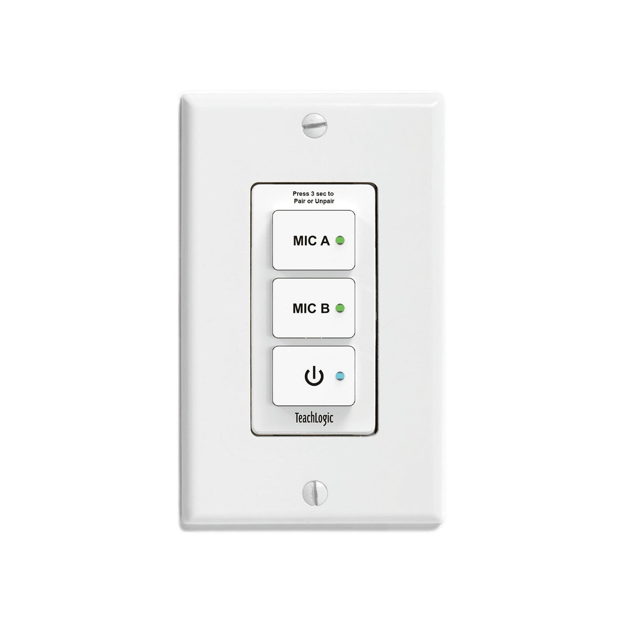 Williams AV OP-10 Ovation Microphone Pairing Control Panel, Single-Gang Wall Mount
