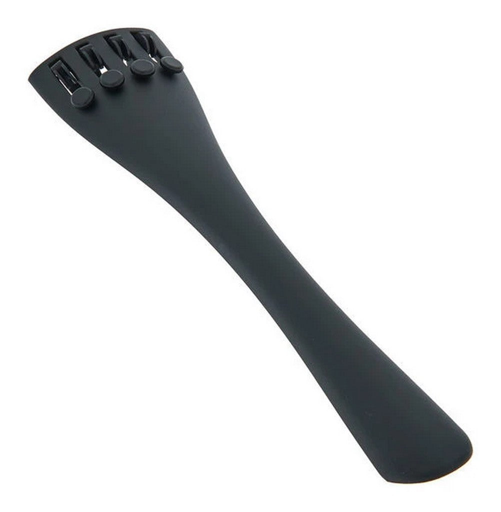 Wittner TPCWP14 Ultra 1/4 - 1/8 Cello Tailpiece, Black Plastic, With Fine Tuners