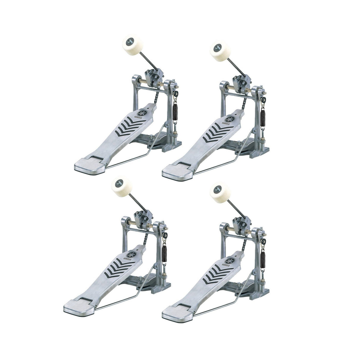 Yamaha 4-Pack of Single-Foot Pedals for Acoustic Drum Kits - FP7210A: 4x Single Foot Pedal, Single Chain Drive